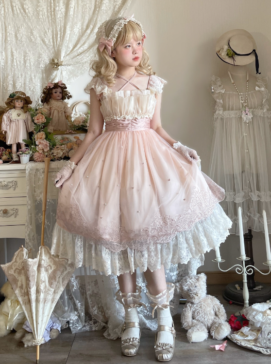 JSK Dress♥Ready to Ship♥A Little Bear Picking Orchid ♥Sweet Lolita Dress