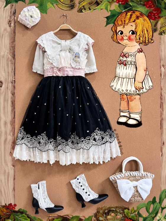 JSK Dress♥Ready to Ship♥A Little Bear Picking Orchid ♥Sweet Lolita Dress