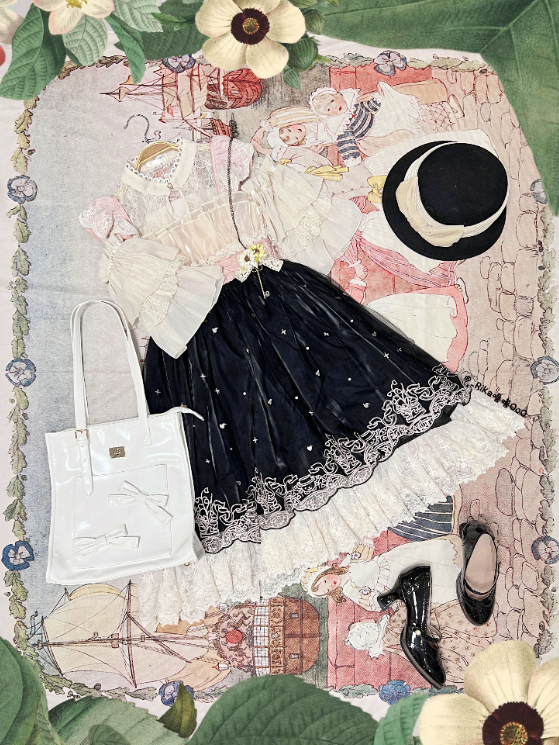 JSK Dress♥Ready to Ship♥A Little Bear Picking Orchid ♥Sweet Lolita Dress