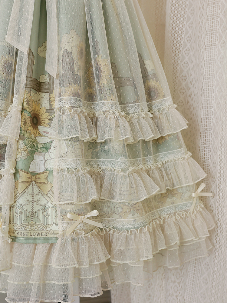 JSK & Lace Overall ♥Ready to Ship♥Sunflower Story♥Sweet Lolita Dress