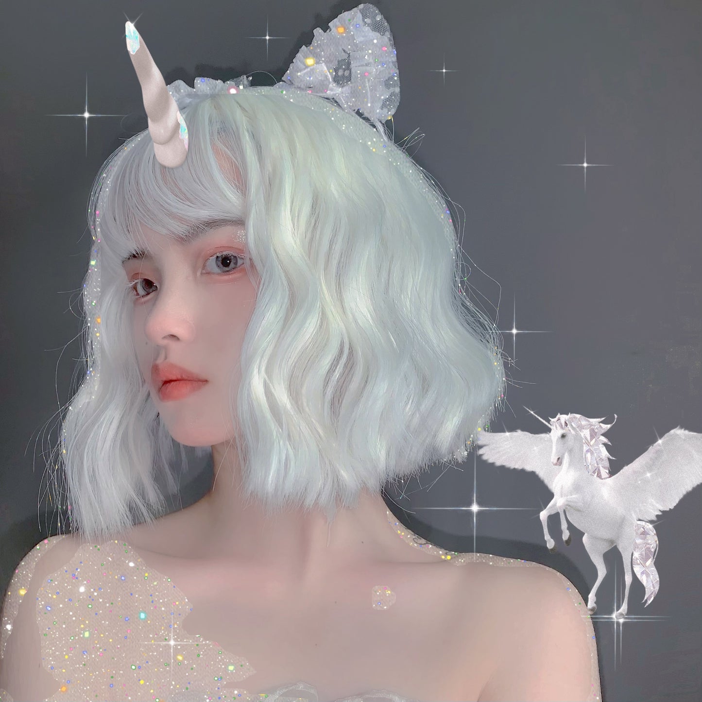 White Short Wig