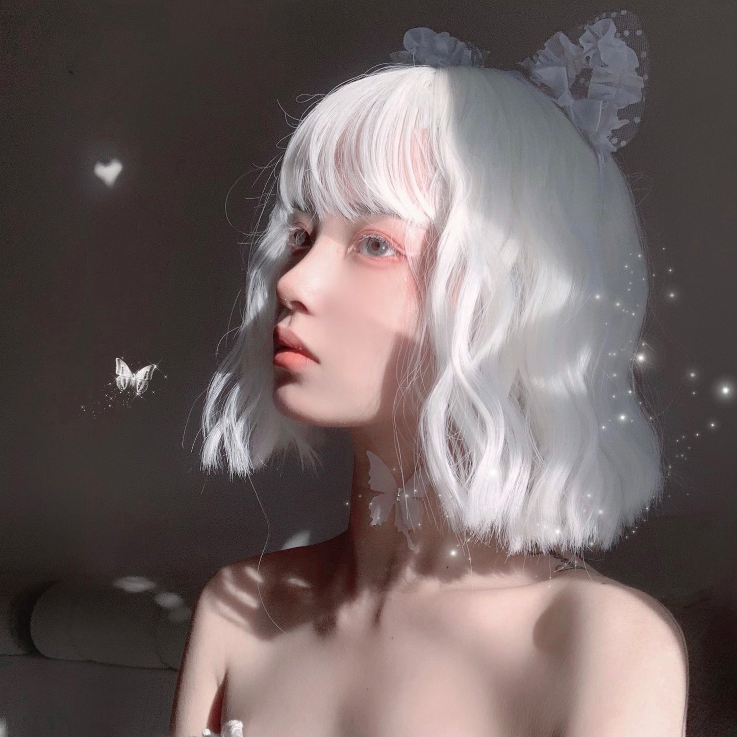 White Short Wig