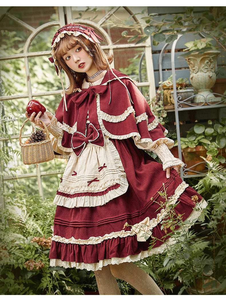 JSK & Cape♥ Ready to Ship♥Little Red Riding Hood ♥ Sweet Lolita dress