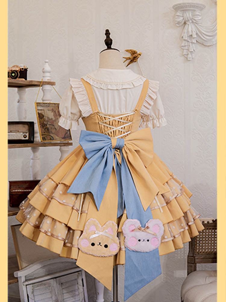 JSK Dress♥Ready to Ship♥ Cheese Bear ♥Sweet Lolita Dress