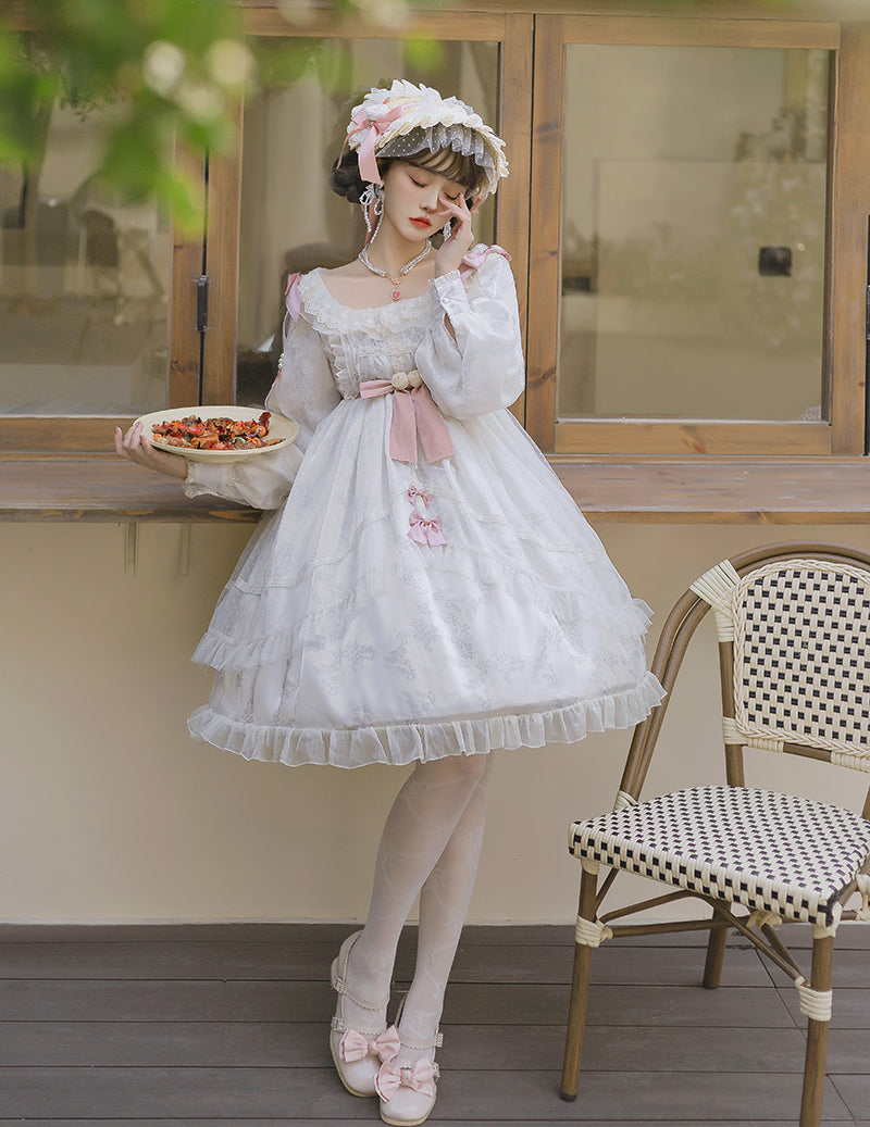 OP♥Ready to Ship♥White Rose♥Classic Lolita Dress
