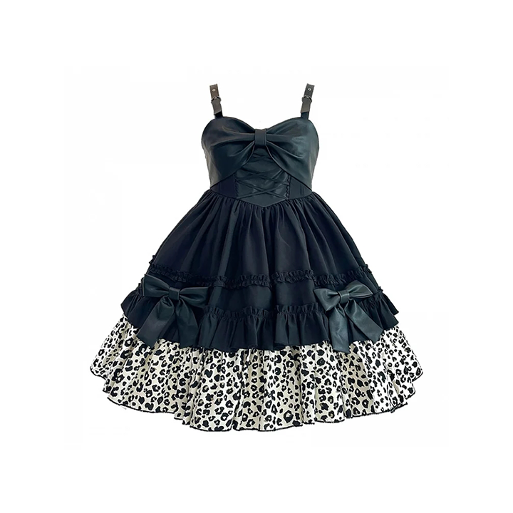 JSK♥ Ready to Ship♥Little Leopard ♥Sweetheart Neckline Punk Lolita Dress JSK