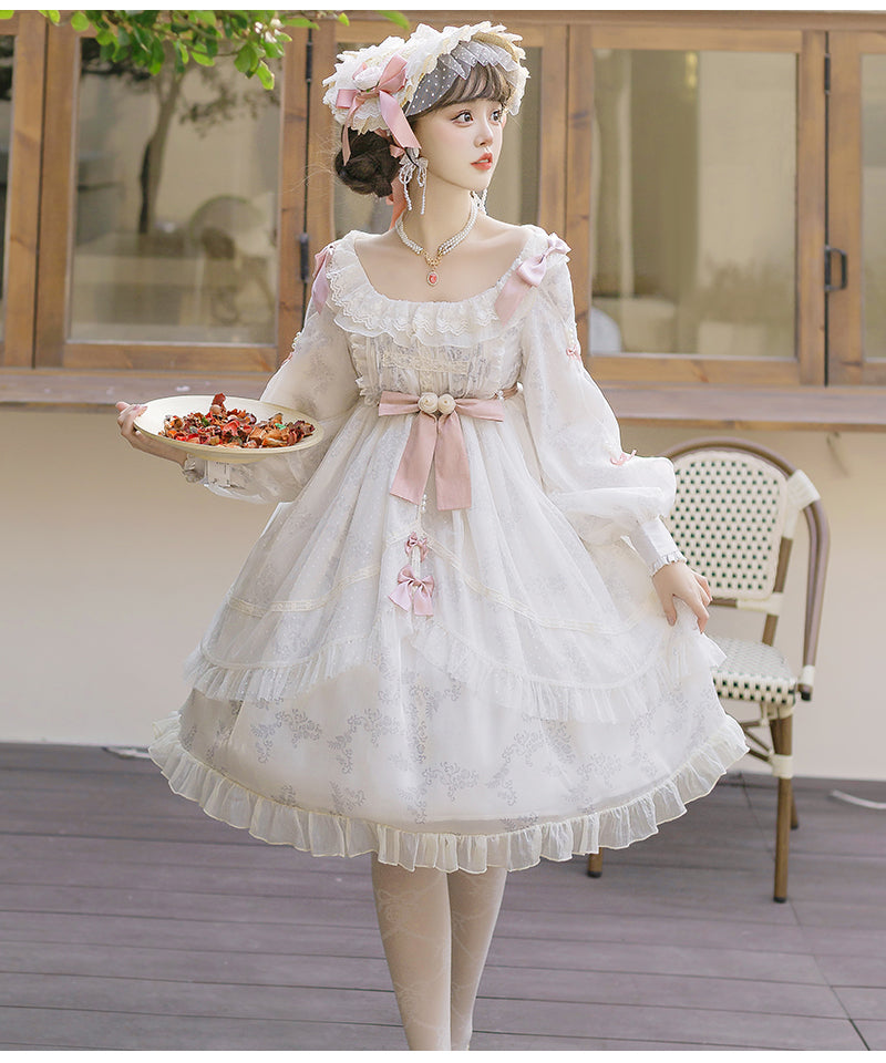 OP♥Ready to Ship♥White Rose♥Classic Lolita Dress