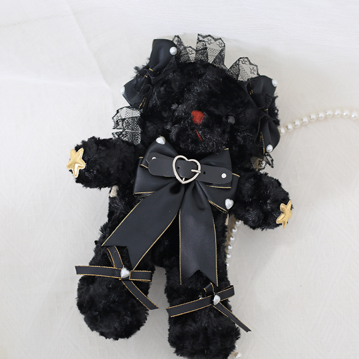 Gothic Lolita Cute Bear Pearl Chain Crossbody bags