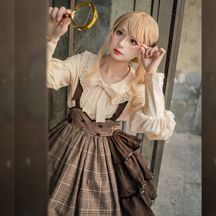 SK♥ Ready to Ship♥Vanilla Latte Little Detective♥ Classic Lolita Dress