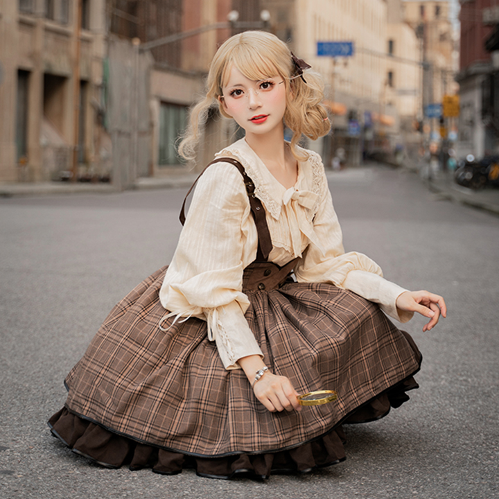SK♥ Ready to Ship♥Vanilla Latte Little Detective♥ Classic Lolita Dress