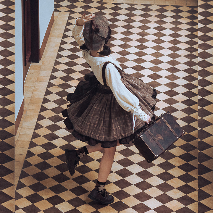 SK♥ Ready to Ship♥Vanilla Latte Little Detective♥ Classic Lolita Dress