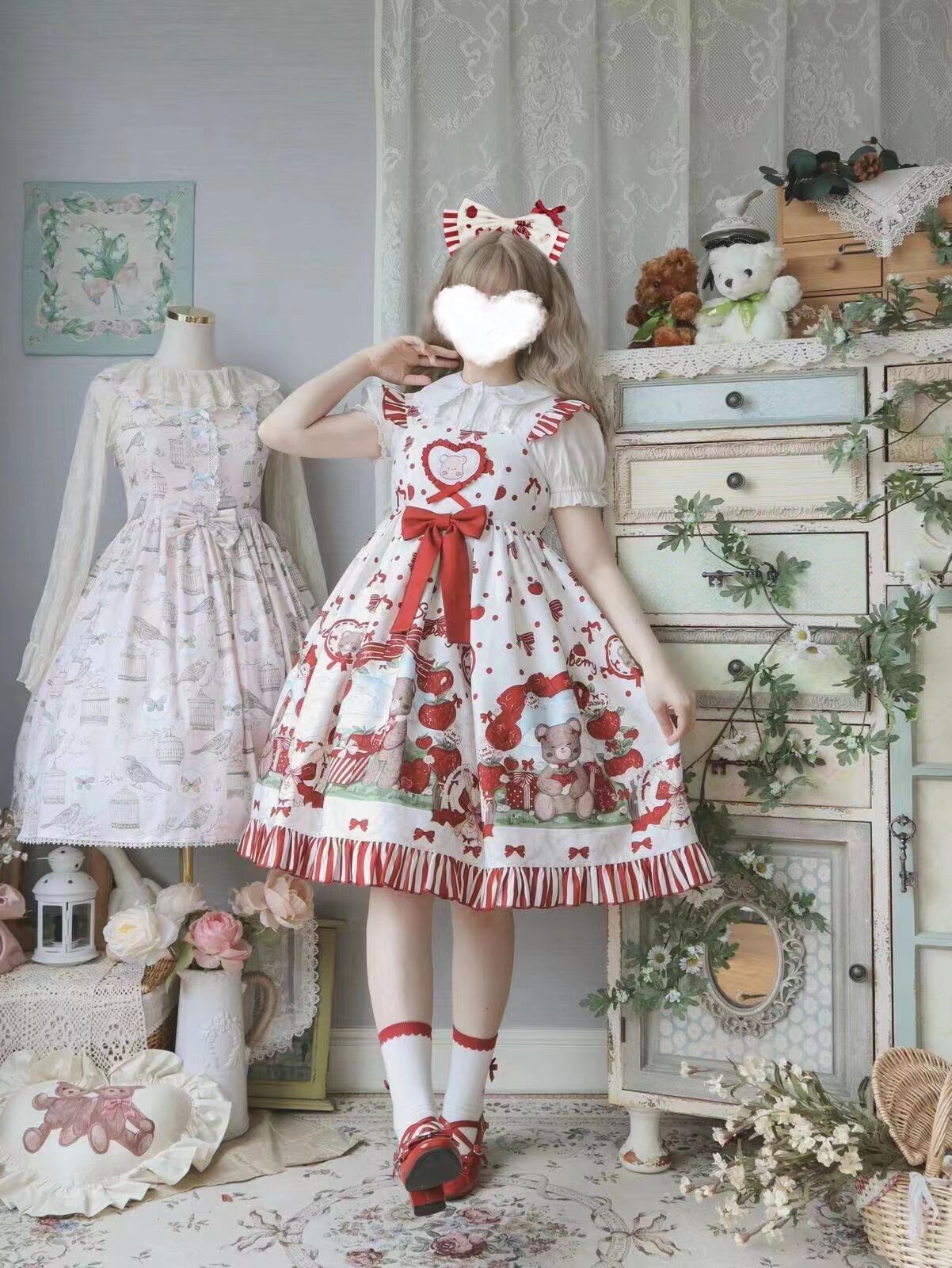 OP & Apron Set♥ Ready to Ship ♥Strawberry Mannor♥Sweet Lolita Dress