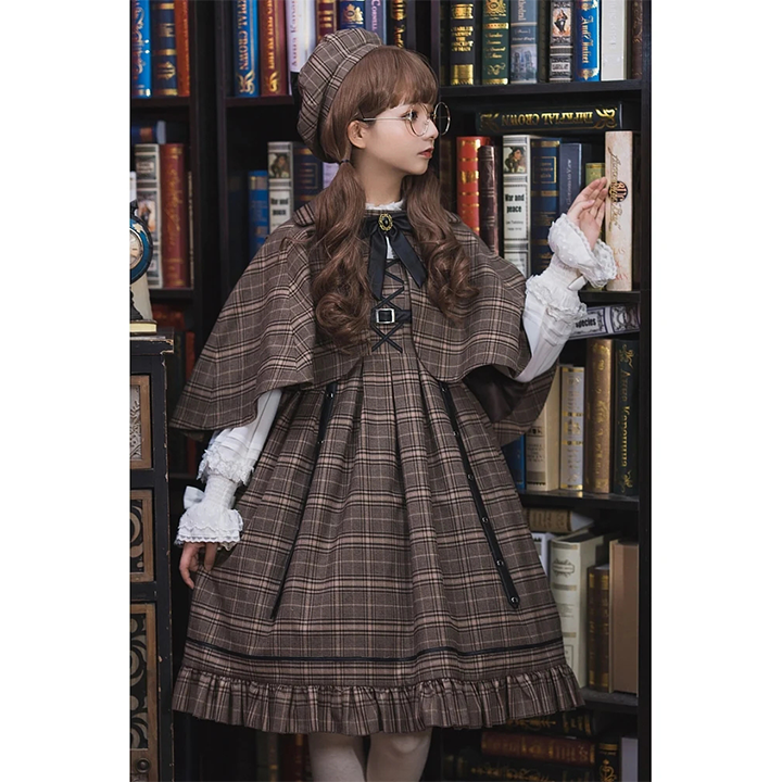 Cape♥ Ready to Ship♥Vanilla Latte Little Detective♥ Classic Lolita Cape