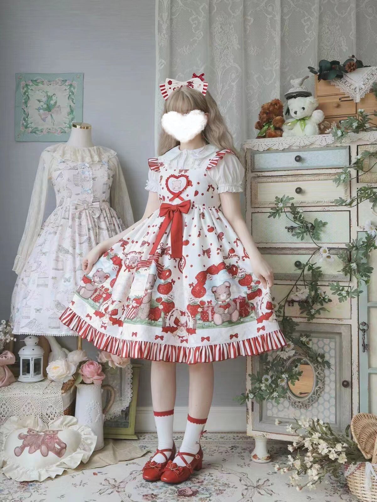 OP & Apron Set♥ Ready to Ship ♥Strawberry Mannor♥Sweet Lolita Dress