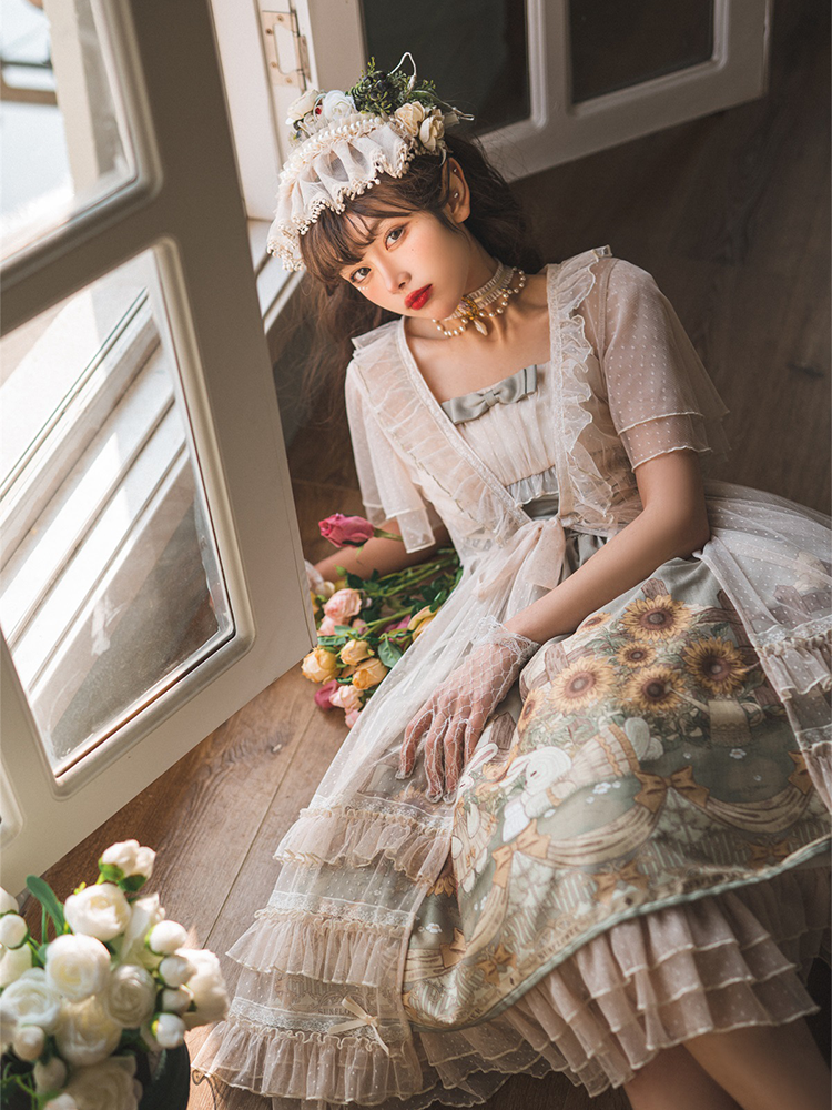 JSK & Lace Overall ♥Ready to Ship♥Sunflower Story♥Sweet Lolita Dress
