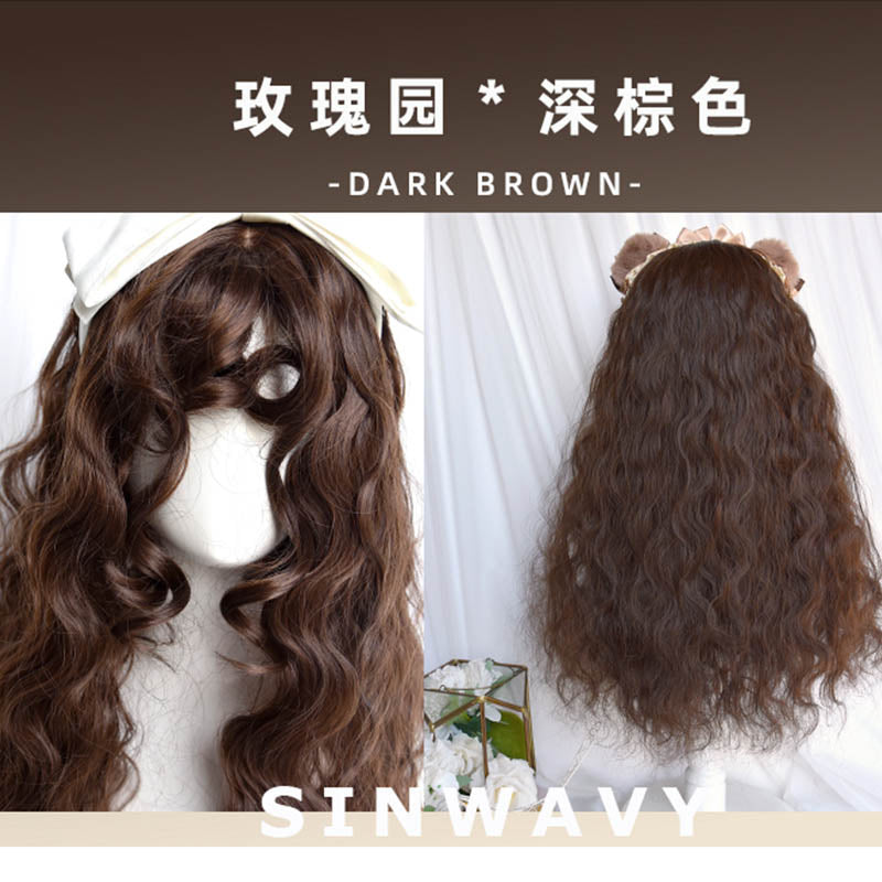 Lolita Vintage Fluffy Wool curly Banged Wig
