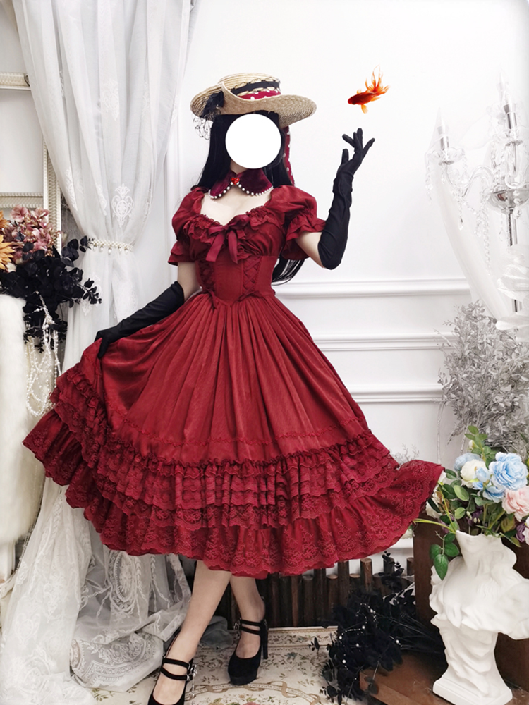 Red and sale black lolita dress