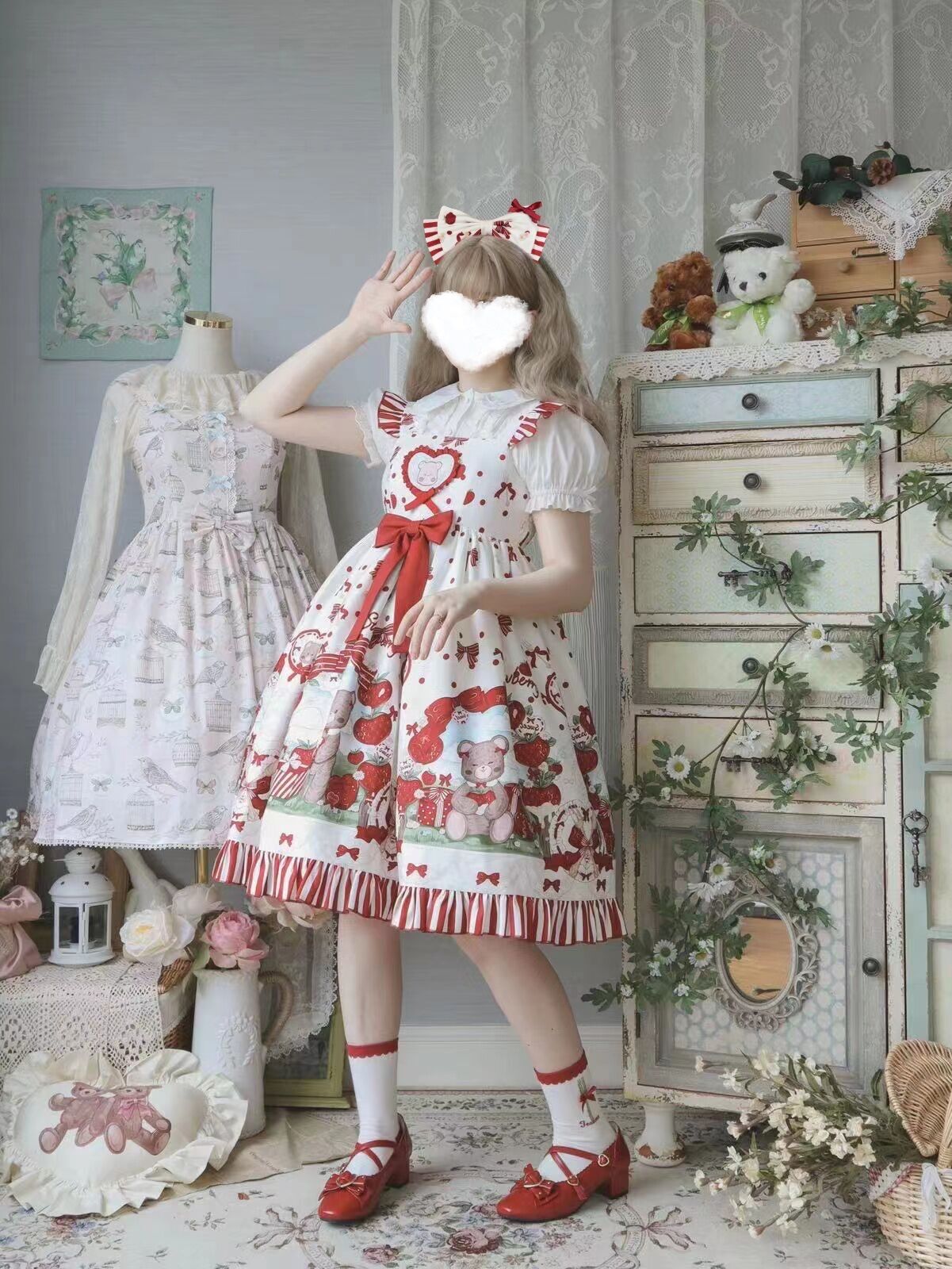 OP & Apron Set♥ Ready to Ship ♥Strawberry Mannor♥Sweet Lolita Dress