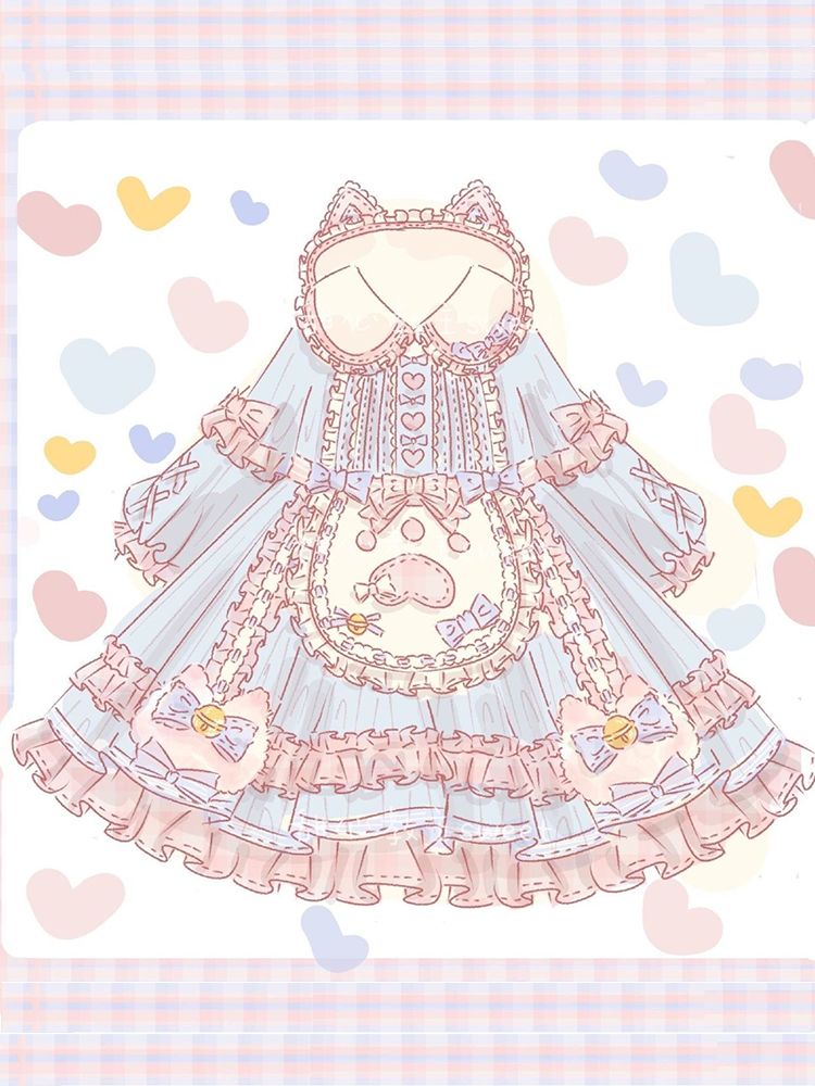 OP♥ Ready to Ship♥Kitty Cat Dessert Station ♥ Sweet Lolita Dress OP