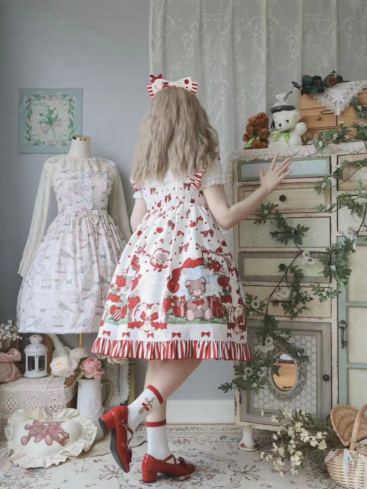 OP & Apron Set♥ Ready to Ship ♥Strawberry Mannor♥Sweet Lolita Dress