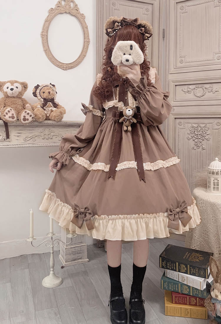 OP Dress♥Ready to Ship♥Caramel Teddy Bear♥Sweet Lolita Dress