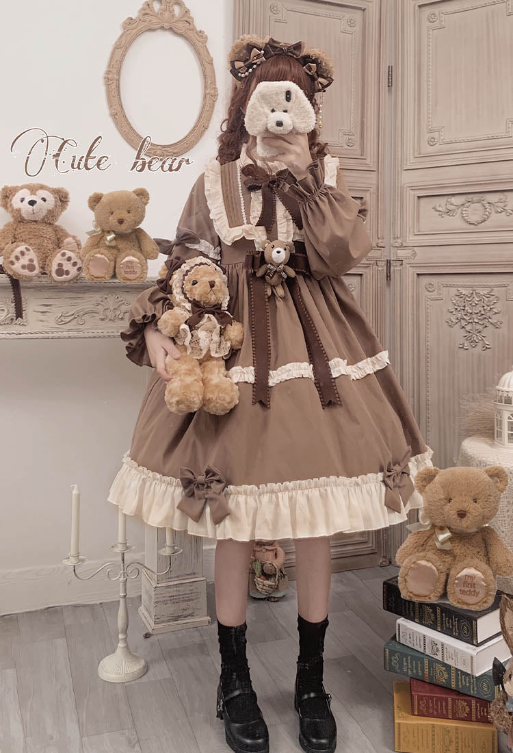 OP Dress♥Ready to Ship♥Caramel Teddy Bear♥Sweet Lolita Dress