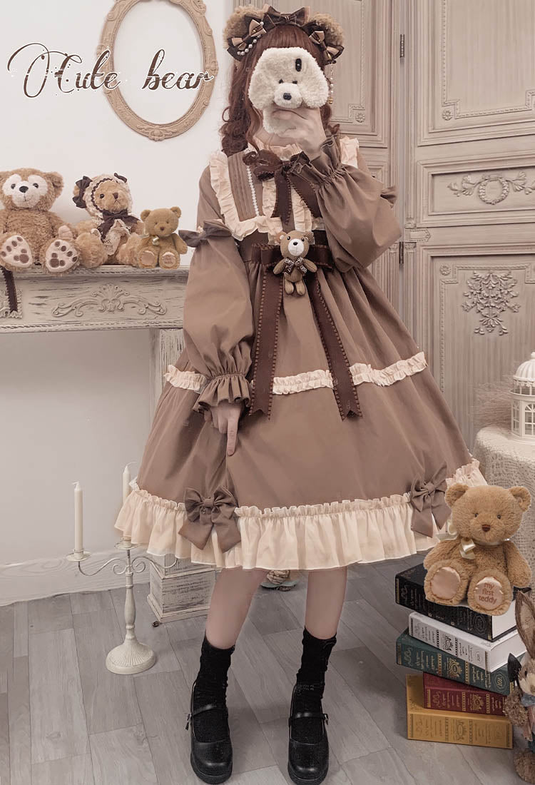 OP Dress♥Ready to Ship♥Caramel Teddy Bear♥Sweet Lolita Dress