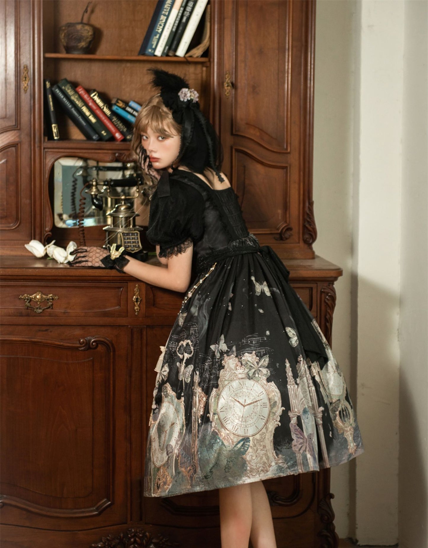 OP ♥Ready to Ship♥The Clock and Butterfly♥Lolita Dress