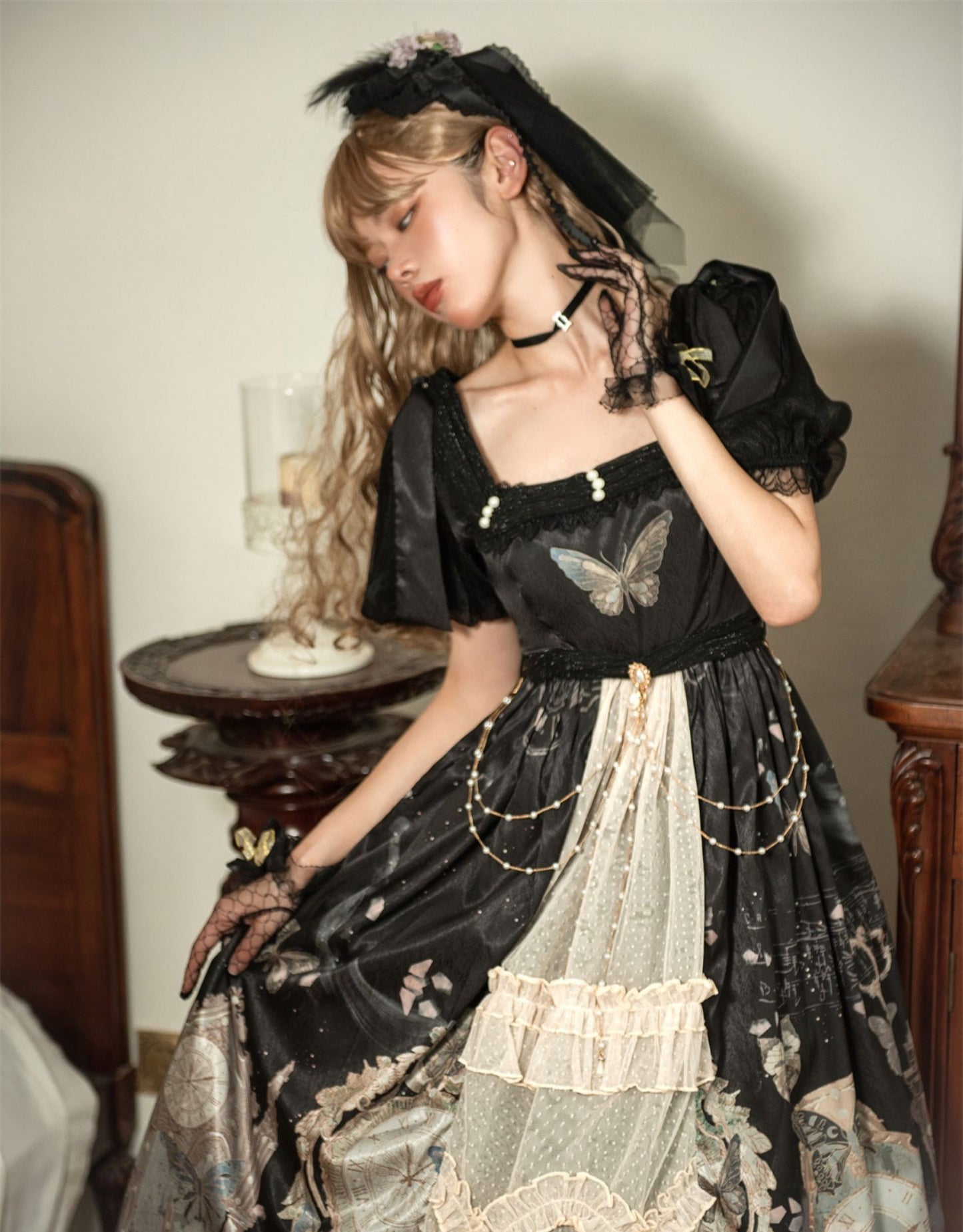 OP ♥Ready to Ship♥The Clock and Butterfly♥Lolita Dress