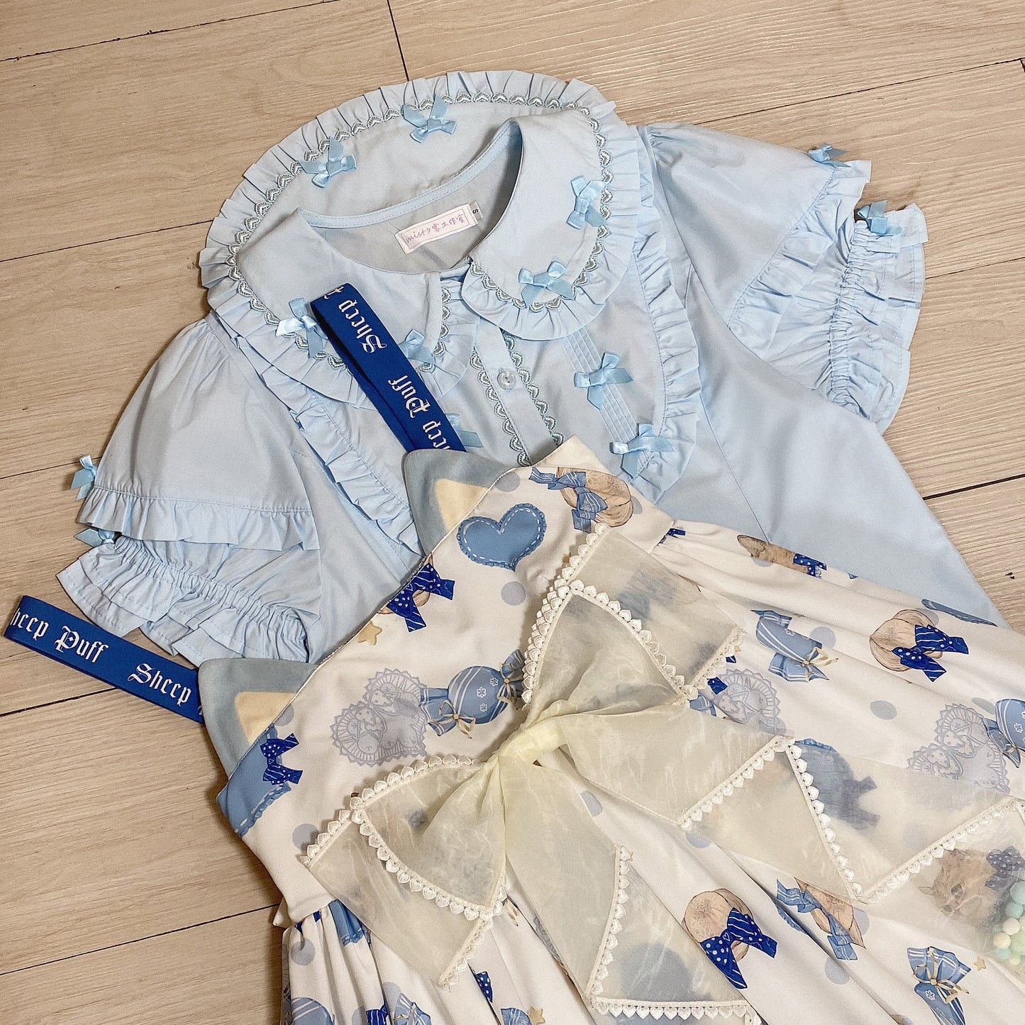 8 Clours Sweet Bubble Sleeve Blouse By Mist Studio