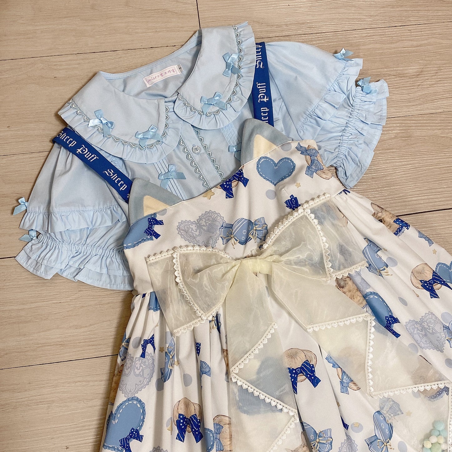 8 Clours Sweet Bubble Sleeve Blouse By Mist Studio
