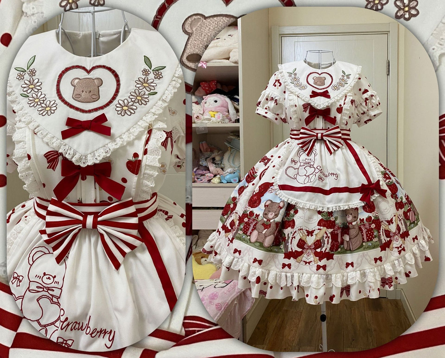 OP & Apron Set♥ Ready to Ship ♥Strawberry Mannor♥Sweet Lolita Dress