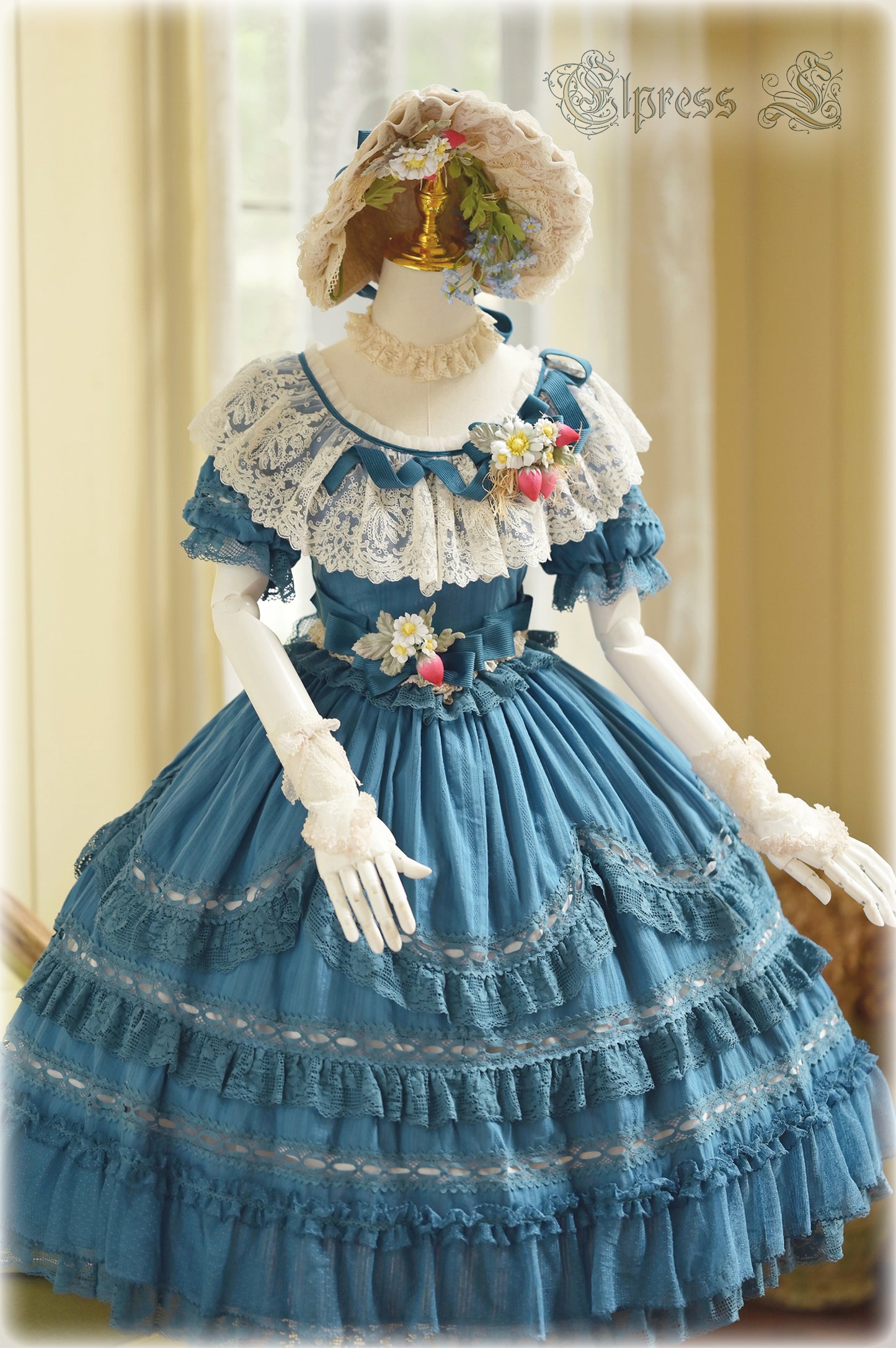 OP Dress Full Set♥Pre-order 3 months♥ Xingxiang Blue Color ♥Sweet Lolita Dress