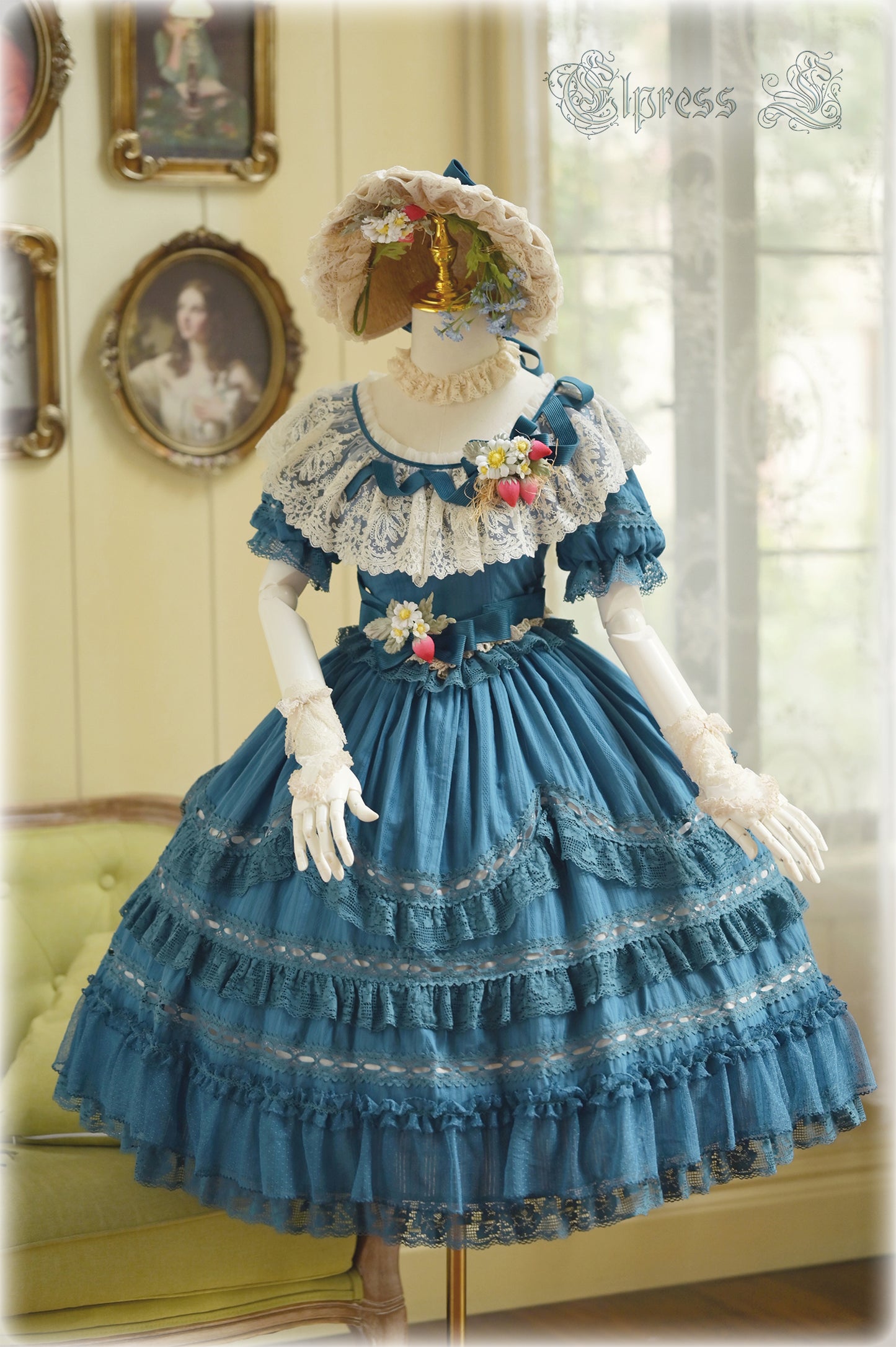 OP Dress Full Set♥Pre-order 3 months♥ Xingxiang Blue Color ♥Sweet Lolita Dress