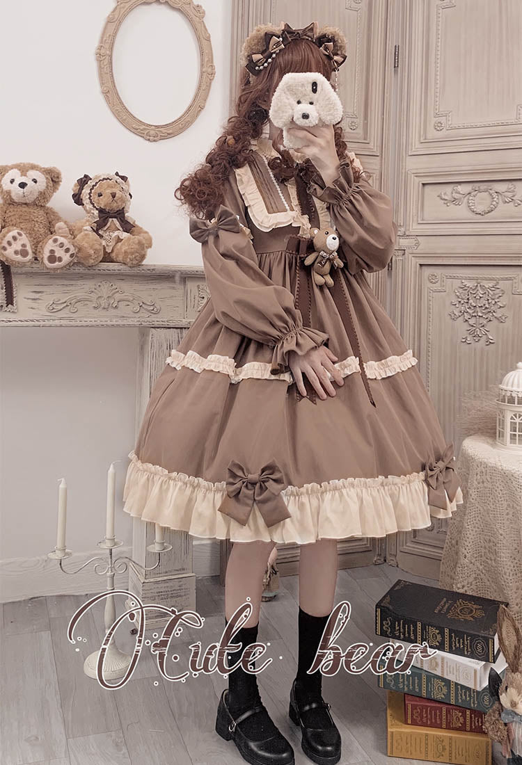 OP Dress♥Ready to Ship♥Caramel Teddy Bear♥Sweet Lolita Dress