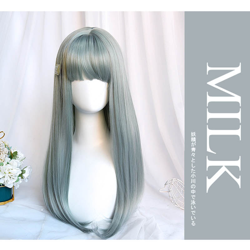 Elfin Mint Green Mid-length Straight Lolita Wig