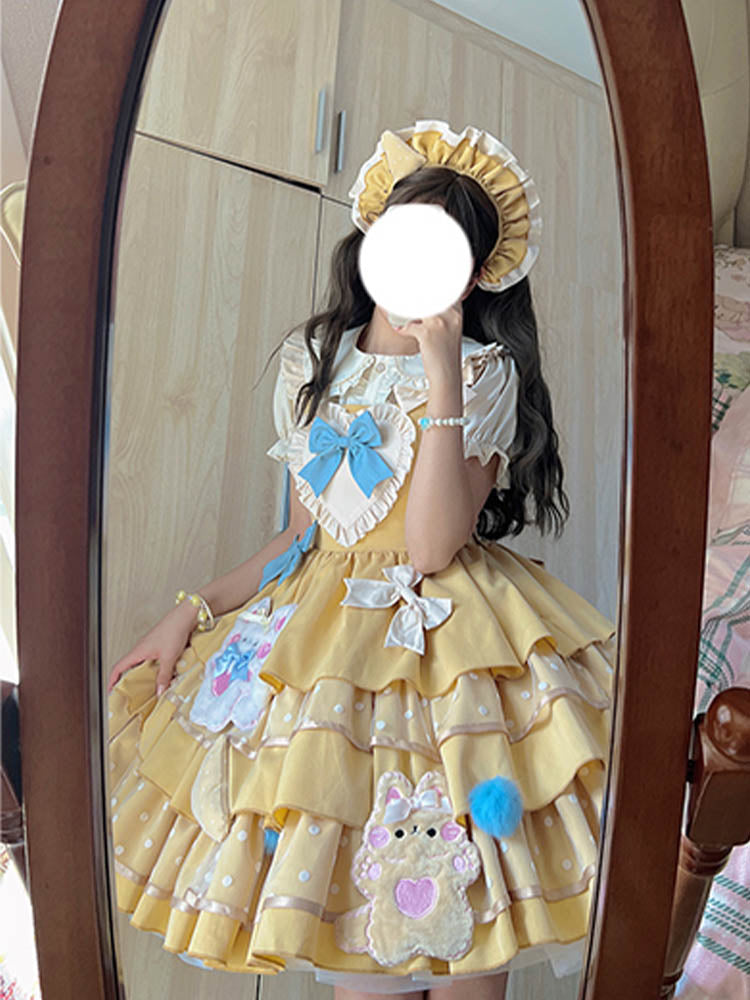 JSK Dress♥Ready to Ship♥ Cheese Bear ♥Sweet Lolita Dress