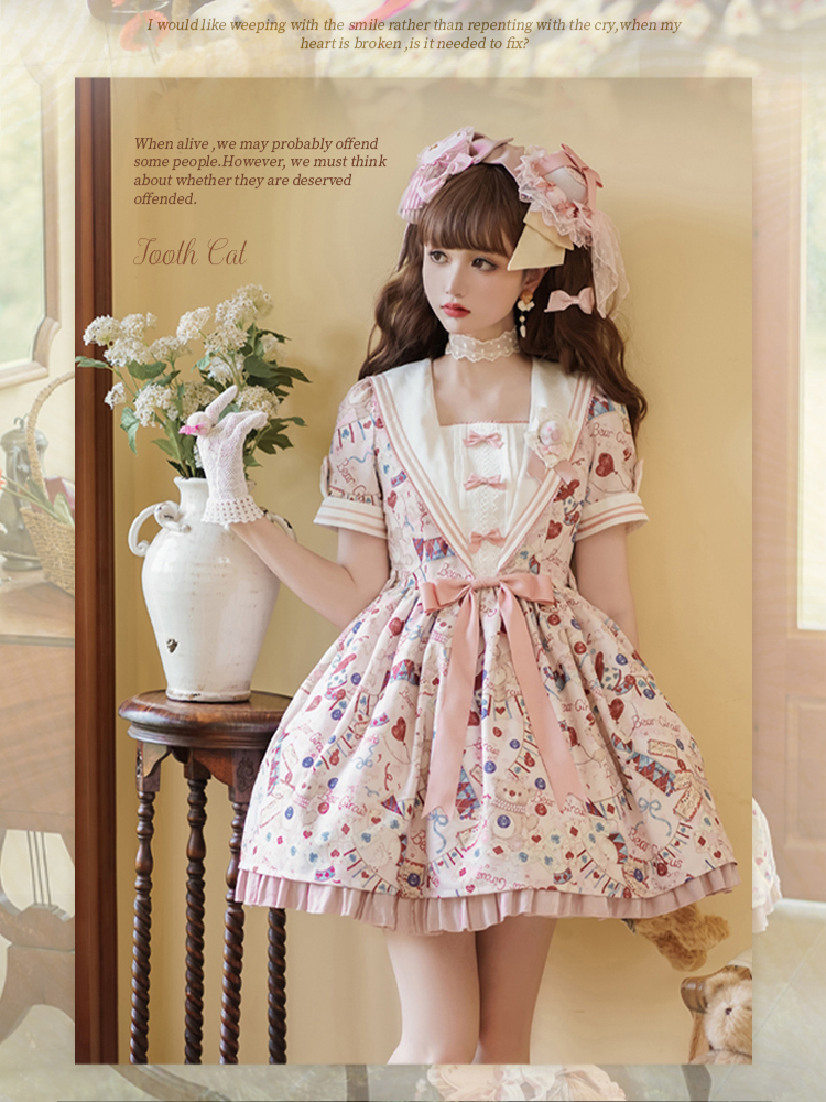 OP♥Ready to Ship♥Bear Circus♥Sweet Lolita Dress