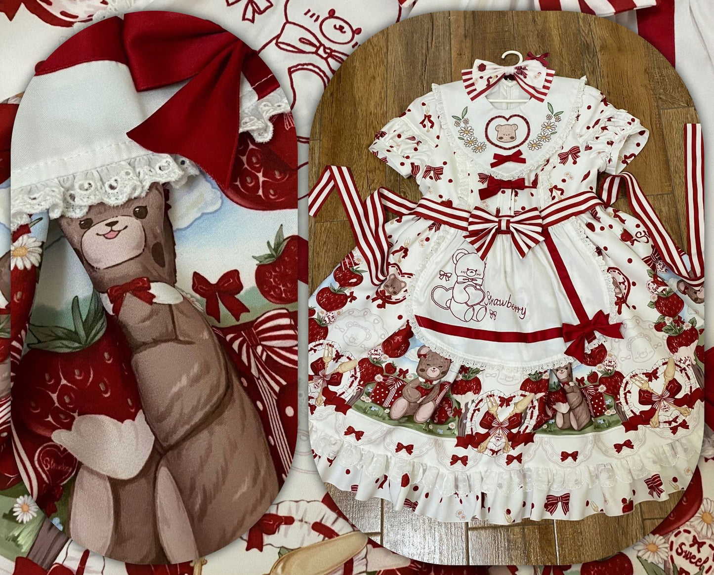 OP & Apron Set♥ Ready to Ship ♥Strawberry Mannor♥Sweet Lolita Dress