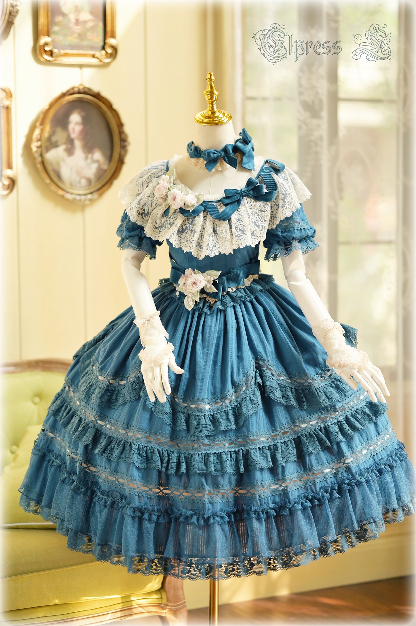 OP Dress Full Set♥Pre-order 3 months♥ Xingxiang Blue Color ♥Sweet Lolita Dress