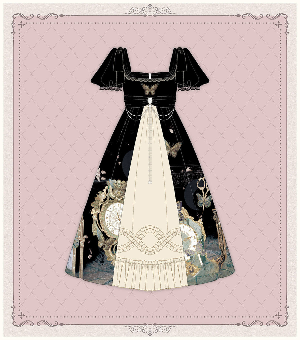 OP ♥Ready to Ship♥The Clock and Butterfly♥Lolita Dress