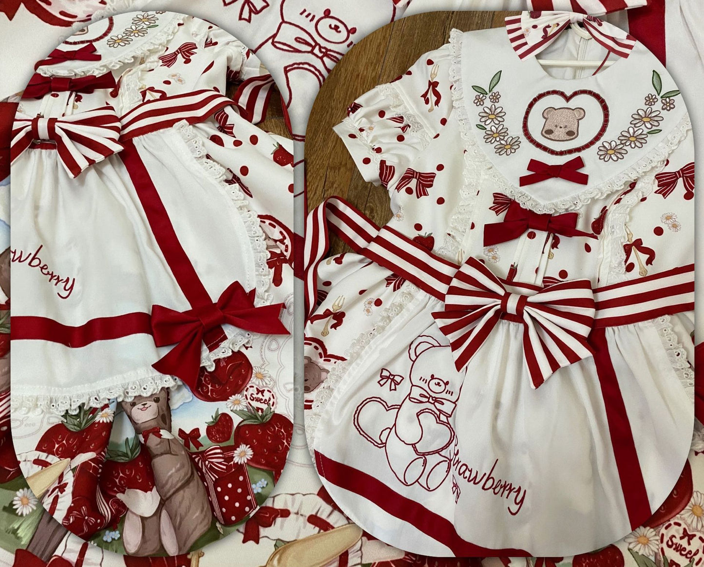 OP & Apron Set♥ Ready to Ship ♥Strawberry Mannor♥Sweet Lolita Dress