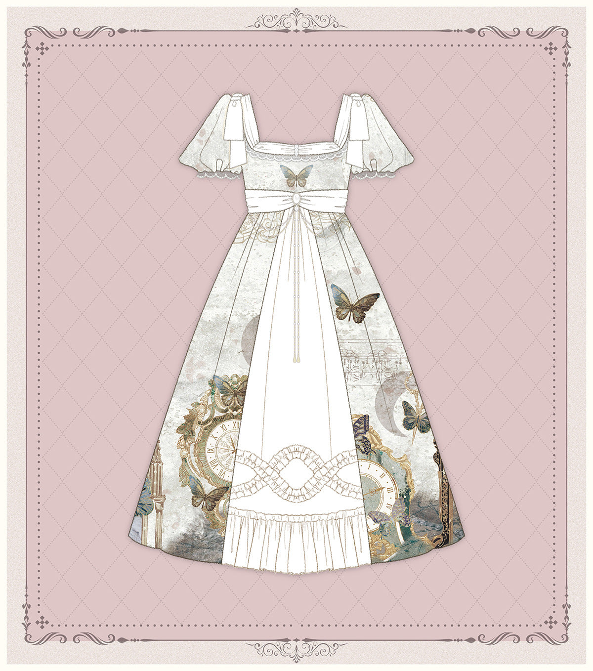 OP ♥Ready to Ship♥The Clock and Butterfly♥Lolita Dress