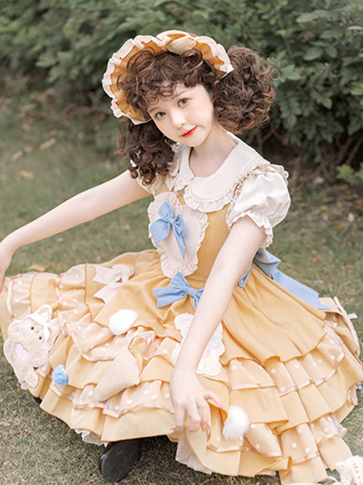 JSK Dress♥Ready to Ship♥ Cheese Bear ♥Sweet Lolita Dress