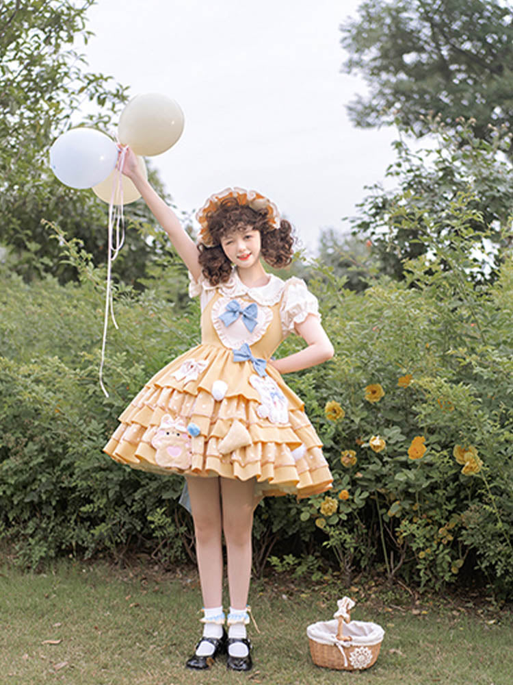 JSK Dress♥Ready to Ship♥ Cheese Bear ♥Sweet Lolita Dress