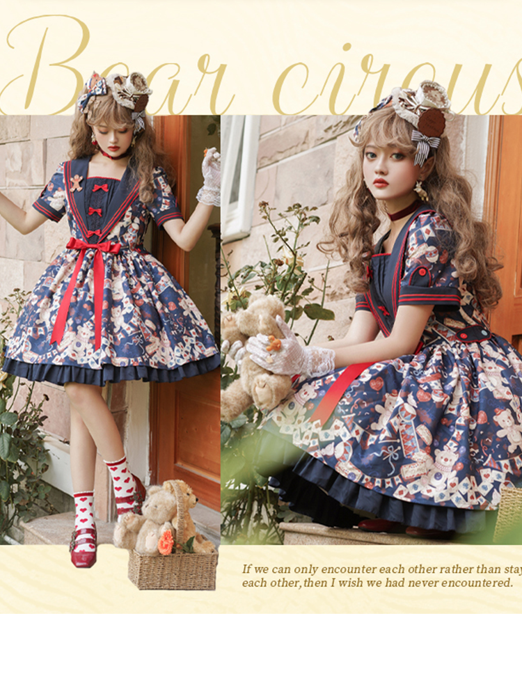 OP♥Ready to Ship♥Bear Circus♥Sweet Lolita Dress