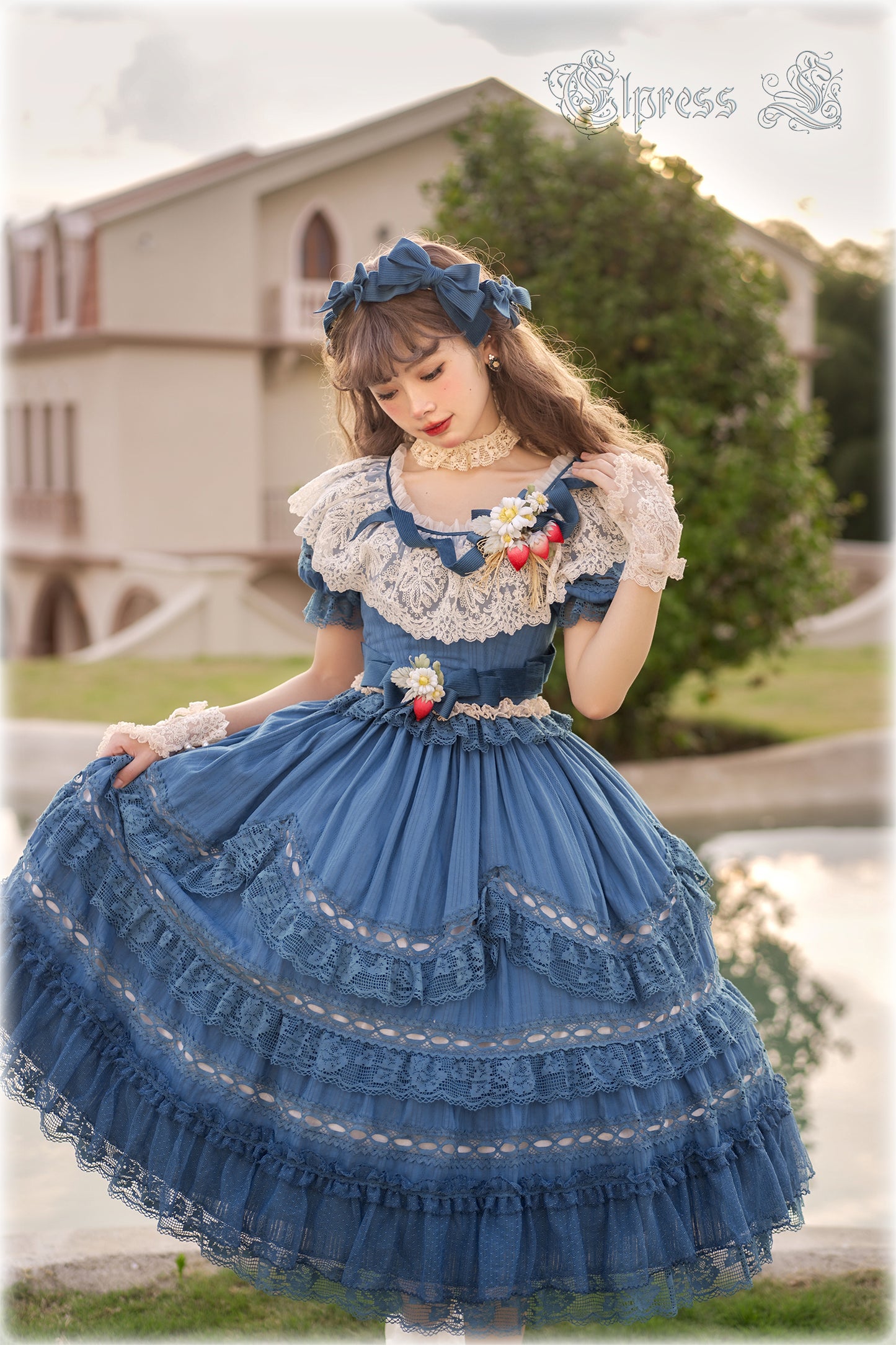 OP Dress Full Set♥Pre-order 3 months♥ Xingxiang Blue Color ♥Sweet Lolita Dress