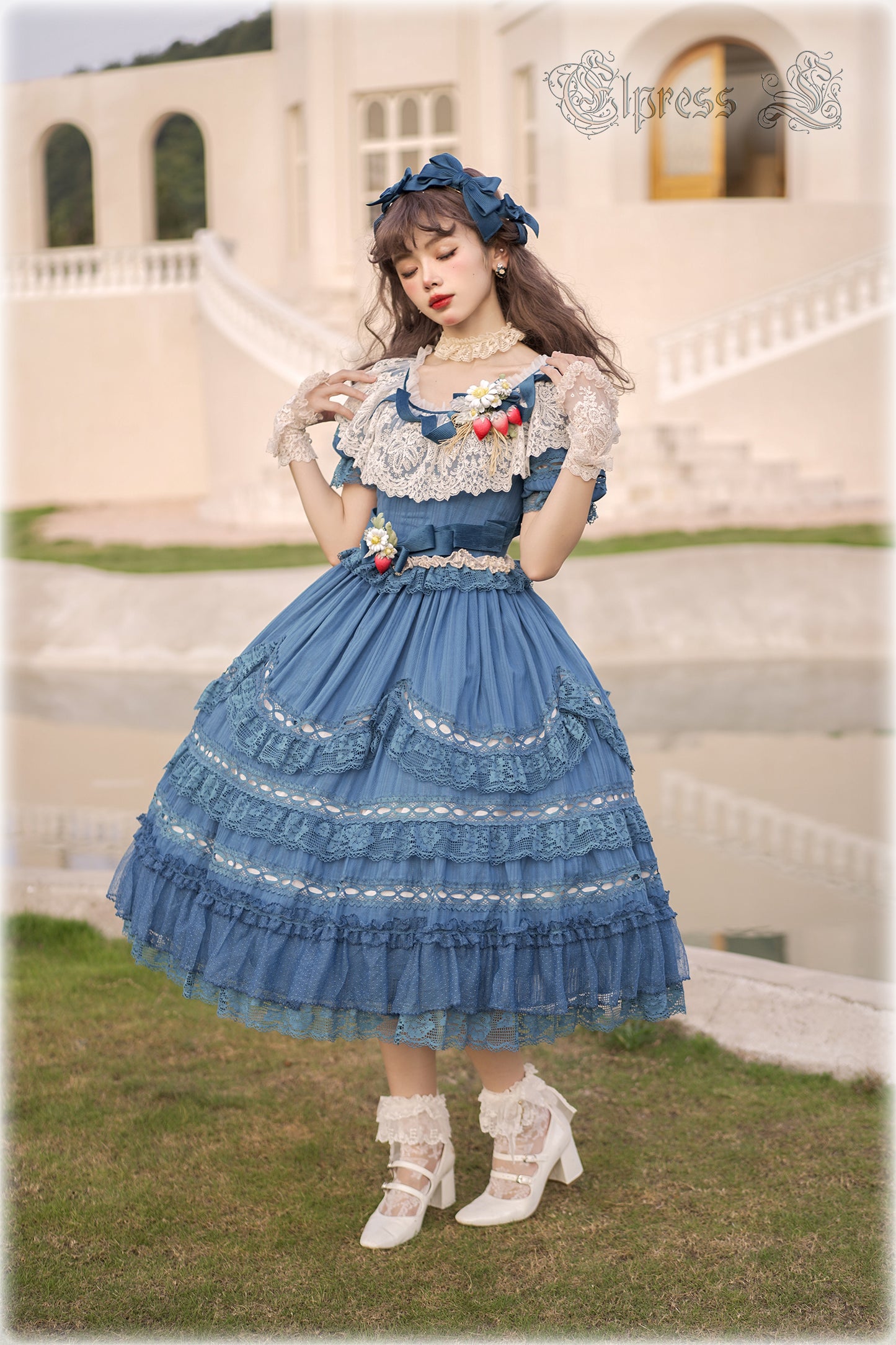 OP Dress Full Set♥Pre-order 3 months♥ Xingxiang Blue Color ♥Sweet Lolita Dress