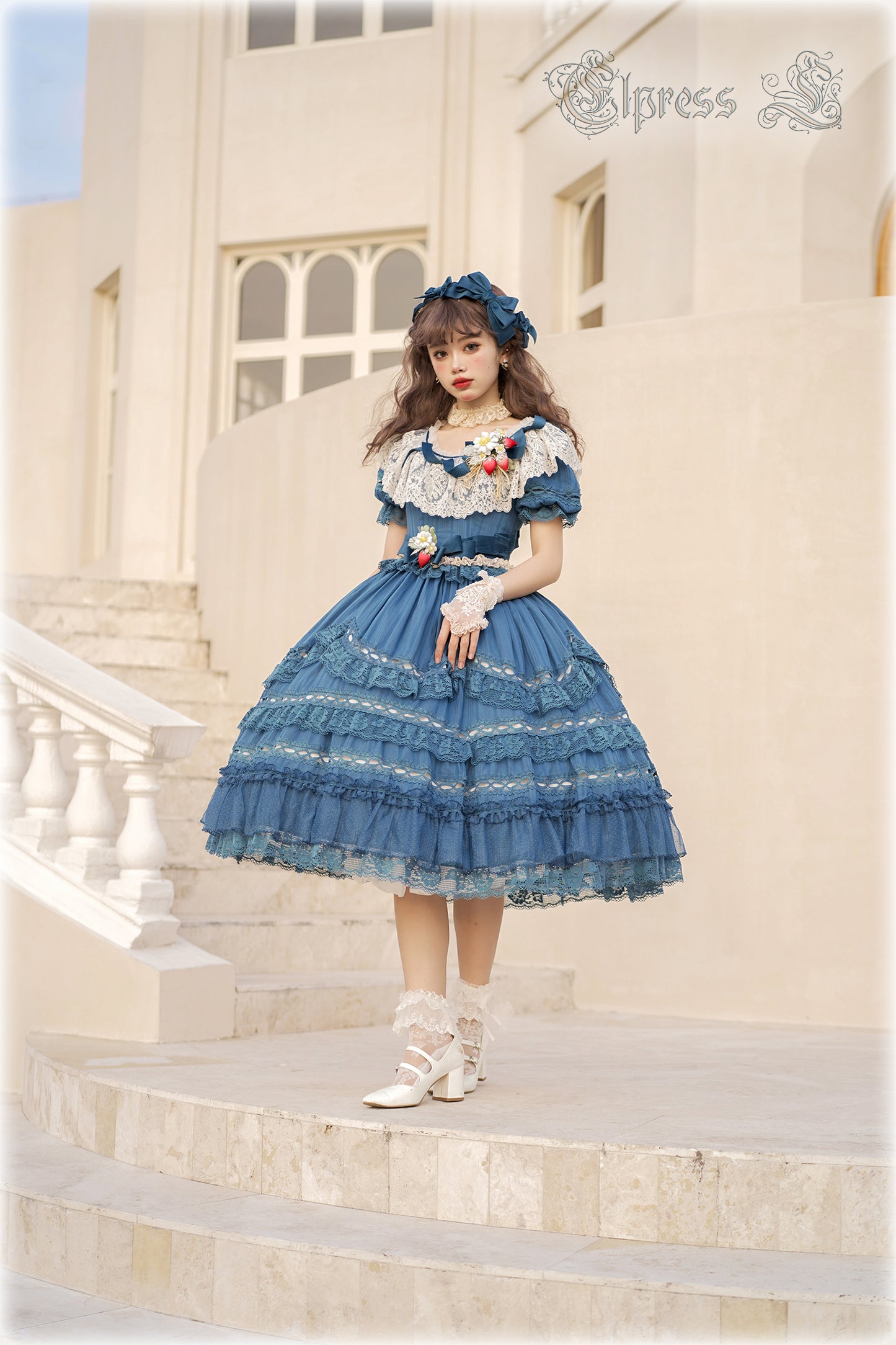 OP Dress Full Set♥Pre-order 3 months♥ Xingxiang Blue Color ♥Sweet Lolita Dress