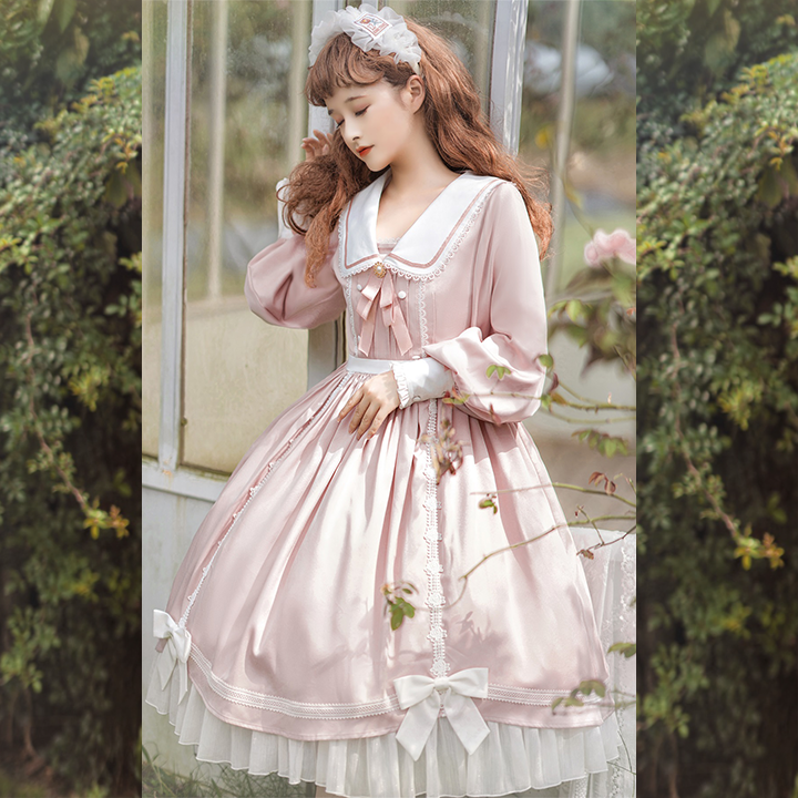 OP Dress♥Ready to Ship♥ Pink Sweet Elegant Lolita Dress Long Sleeve